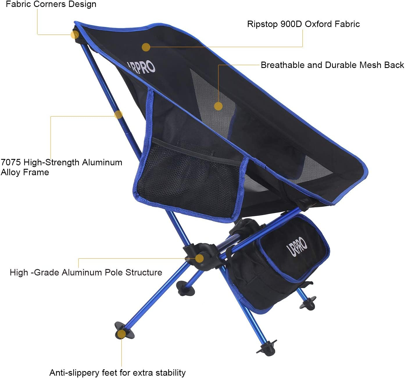 Outdoor Ultralight Portable Folding Chairs with Carry Bag Heavy Duty 145Kgs Capacity Collapsible Chair Camping Folding Chairs Beach Chairs …