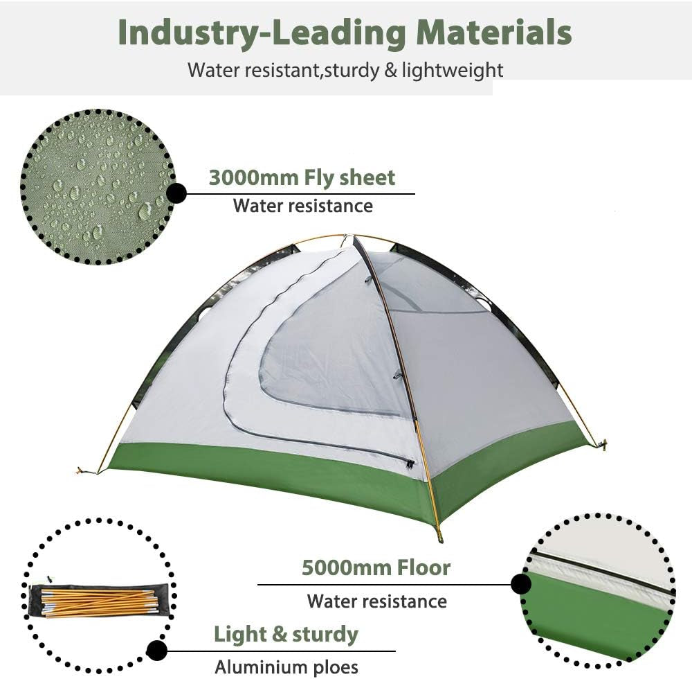 Lightweight Tents for Backpacking Waterproof 3 Person Tent for Camping 4 Season Winter Camp Tent for Outdoor Camp Hiking Hunting Backyard - Portable Easy Setup