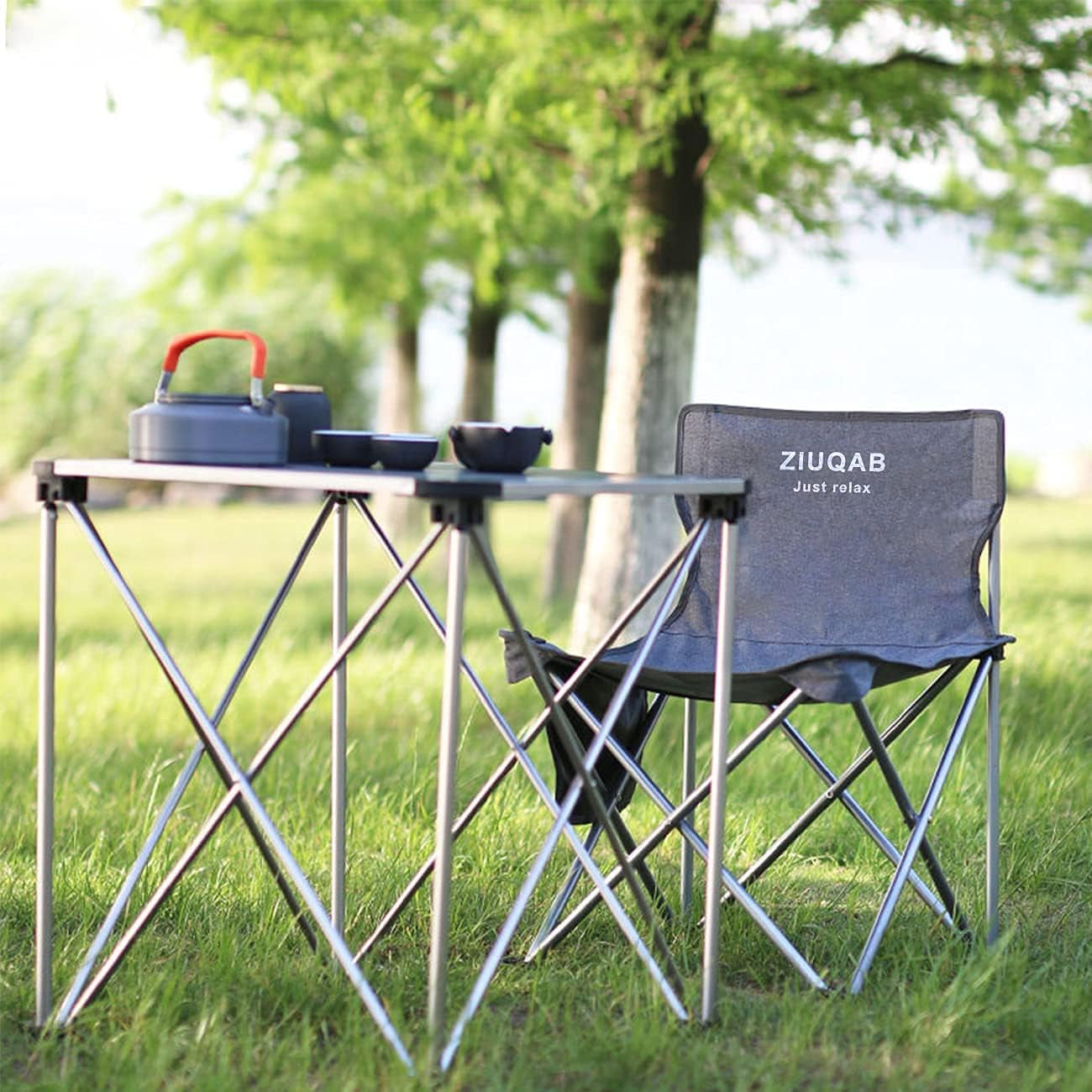 13" Folding Portable Chairs for Camping, Small Ultralight Stool with Organizer Bag, outside Grey Seat Kit for Fishing, Family, Picnic, Beach, Patio, Ice Fishing