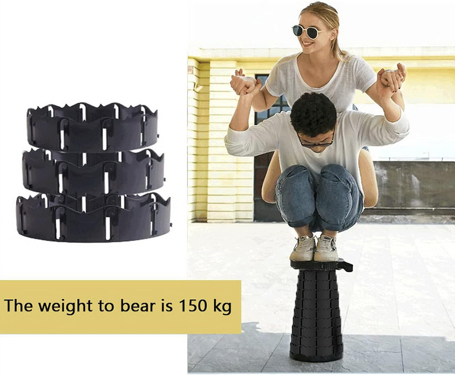 Retractable Folding Stools Portable Camping Stool Upgraded Collapsable Stool Telescopic Camping Stool Fishing Chair Seat for Fishing Camping Outdoors Indoors, Max Load 330Lbs