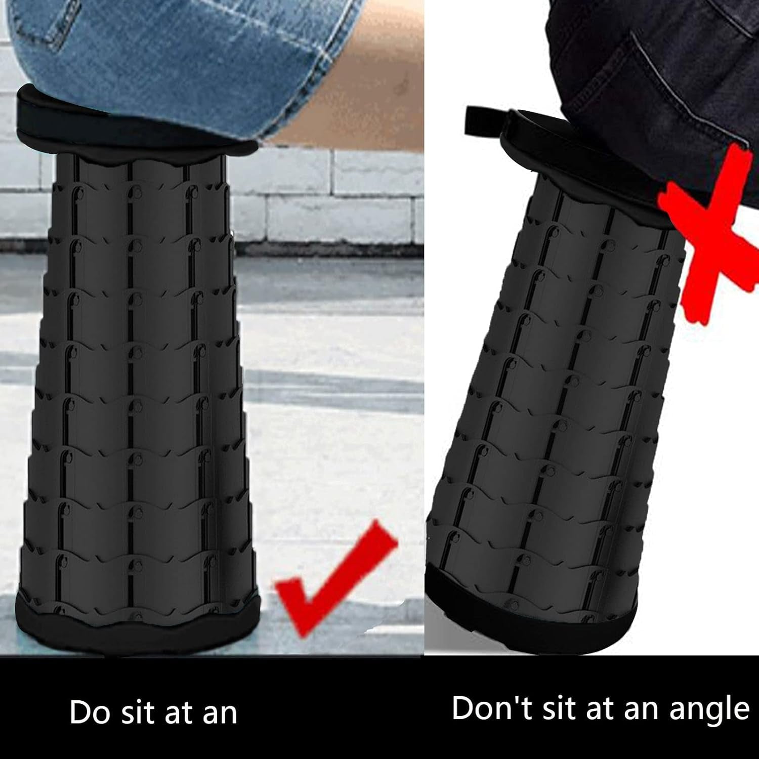 Retractable Folding Stools Portable Camping Stool Upgraded Collapsable Stool Telescopic Camping Stool Fishing Chair Seat for Fishing Camping Outdoors Indoors, Max Load 330Lbs