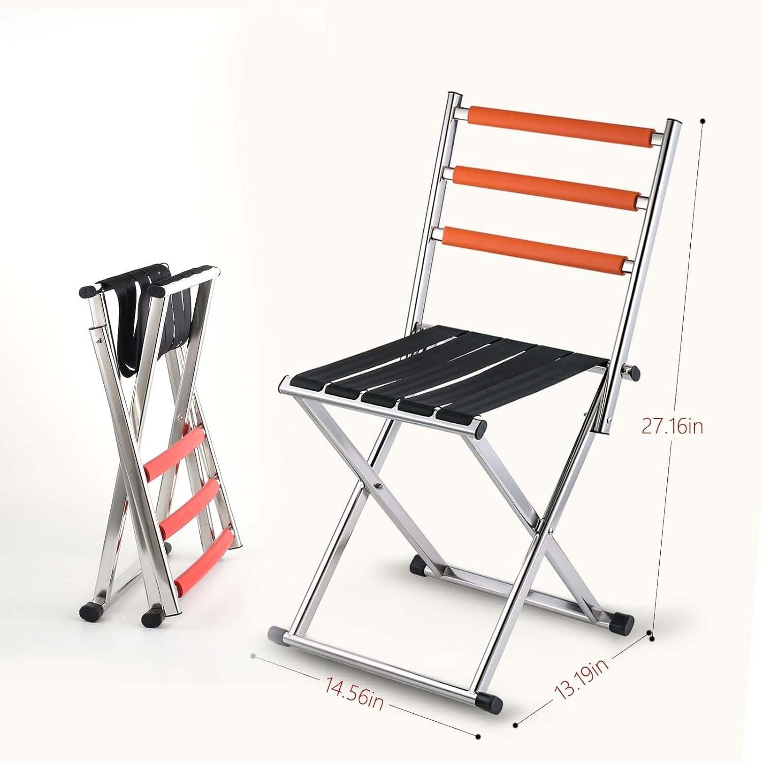 Outdoor Folding Camping Chair for Adults - Lightweight Portable Fishing Hunting Seat with Backrest,Camp Stool with Back Support Heavy Duty Support 660 Lbs for Outdoor Picnic Hiking Fishing/Medium