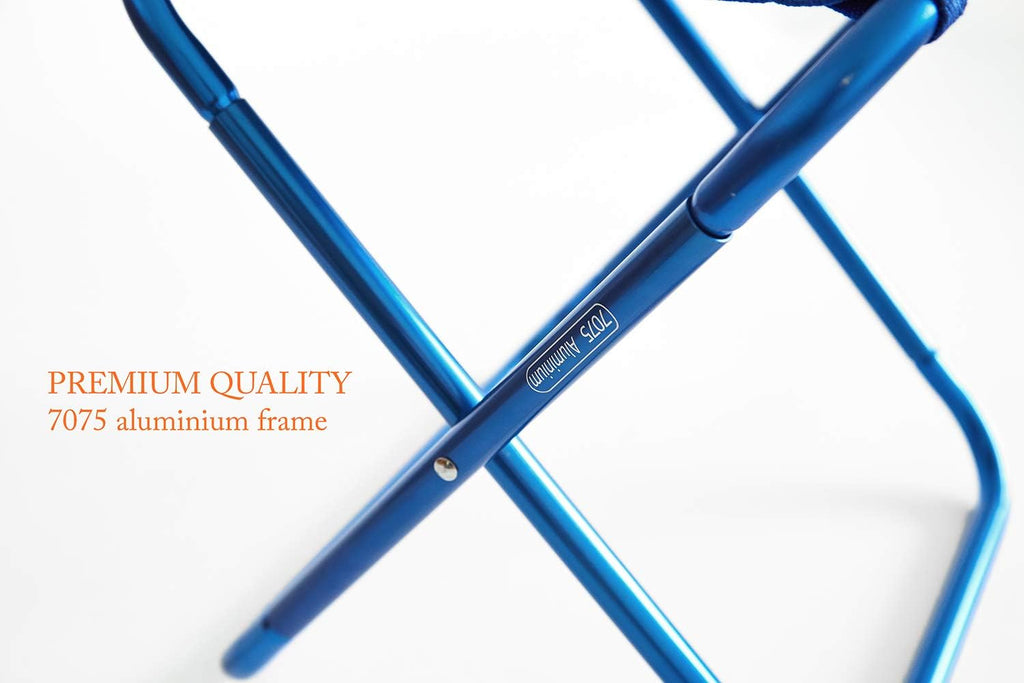 2-Pack Mini Folding Camping Stool, Lightweight Camp Stool, Portable Folding Camp Chair, Ultralight Camping Chair for BBQ, Camping, Fishing, Travel, Hiking (Blue & Blue)