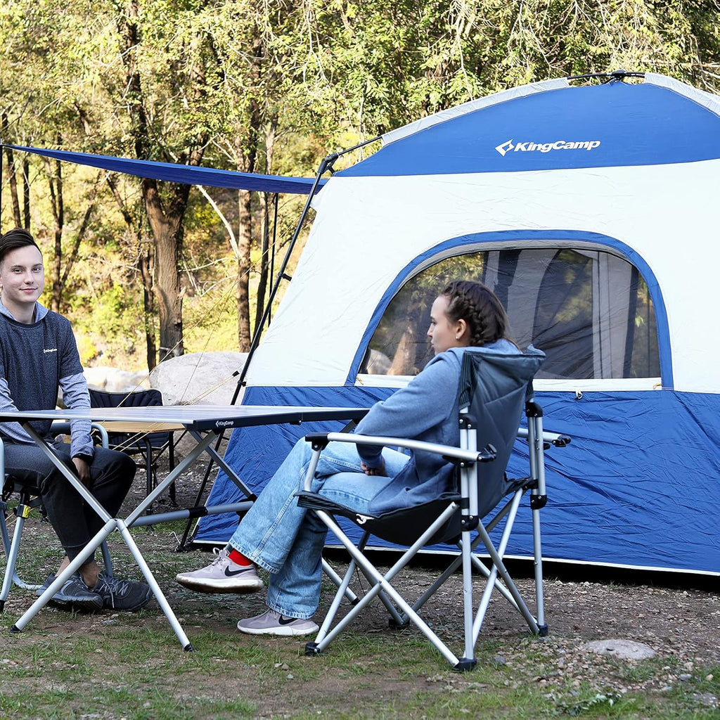 Camping Chairs for Adults,Folding Camping Chair for Heavy People,Lightweight Deluxe Camp Chair for Picnic Garden Fishing,Fold up Chairs Outdoor with Cup Holder Side Pocket,Max Load 300Lbs