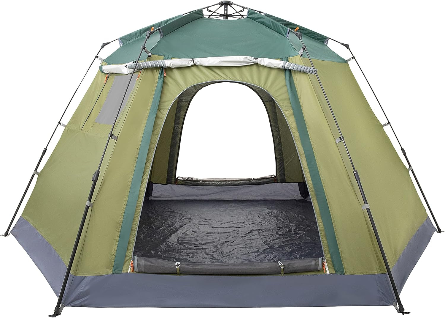 Outdoor Camping Tents for 4/5 Person Waterproof Instant Setup Tent Double Layer Family Tent with Removable Rain Fly Easy Assemble Cabin Tent for 4 Seasons-Green