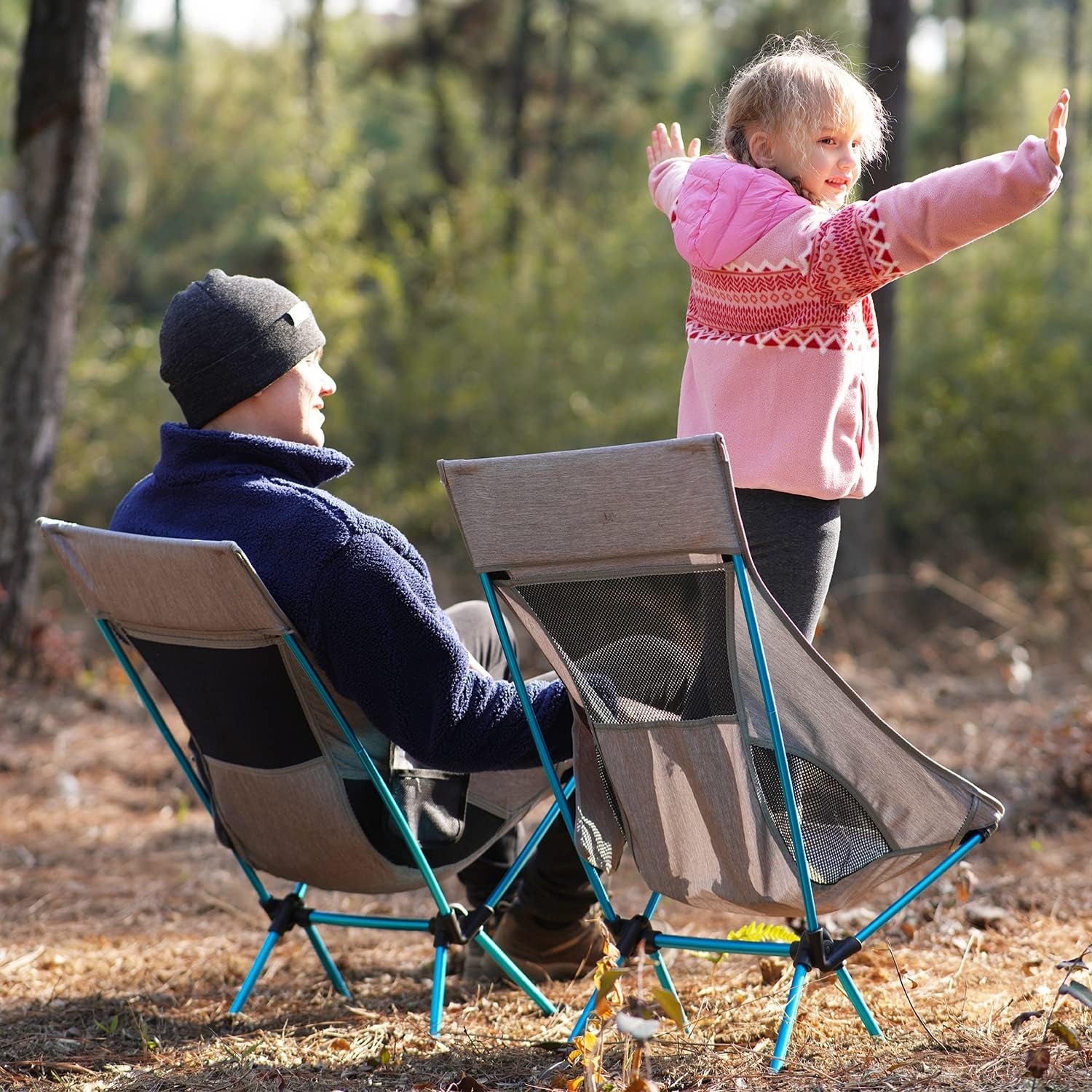 Camping Chair Foldable, Ultralight Portable Outdoor Camp Chair with High Back and Side Pockets, Comapct Portable Chair, Lawn Chair