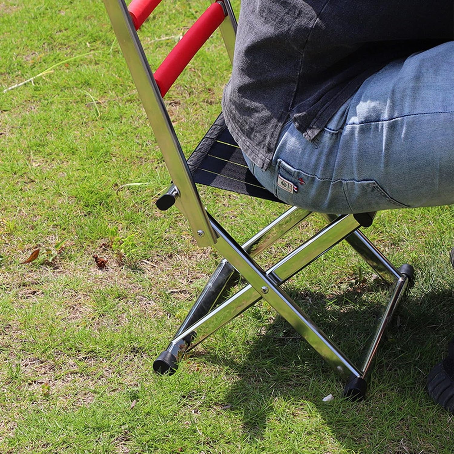 Outdoor Folding Camping Chair for Adults - Lightweight Portable Fishing Hunting Seat with Backrest,Camp Stool with Back Support Heavy Duty Support 660 Lbs for Outdoor Picnic Hiking Fishing/Medium