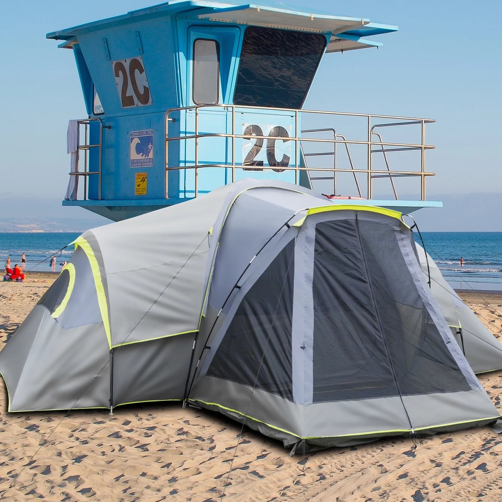 Camping Cabin Tent for 10 People Family Tents, Rainproof, and Durable Construction