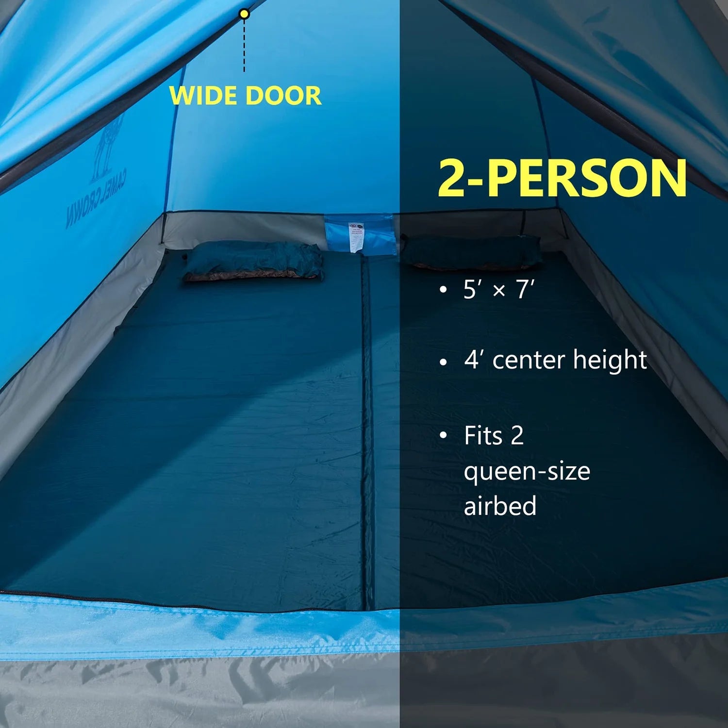 Camping Tent Lightweight 2 Person Tent for Camping Waterproof Dome Tent Outdoor Emergency Tent Portable Easy up Tents with Carry Bag Blue