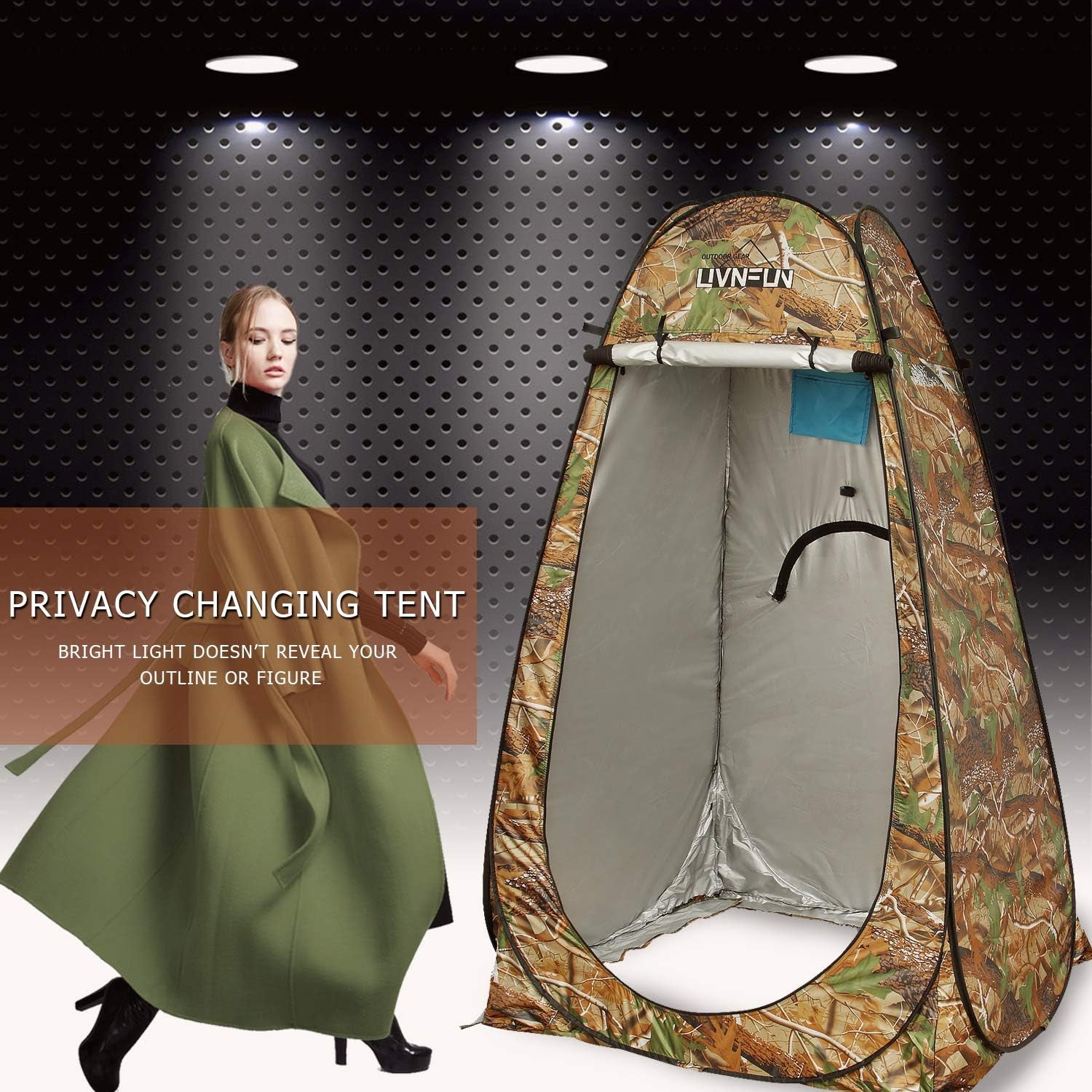 Privacy Shower Tent – Pop up Changing Tent Camping Shower Toilet Tent Portable Shelters Room 6.2 FT Tall