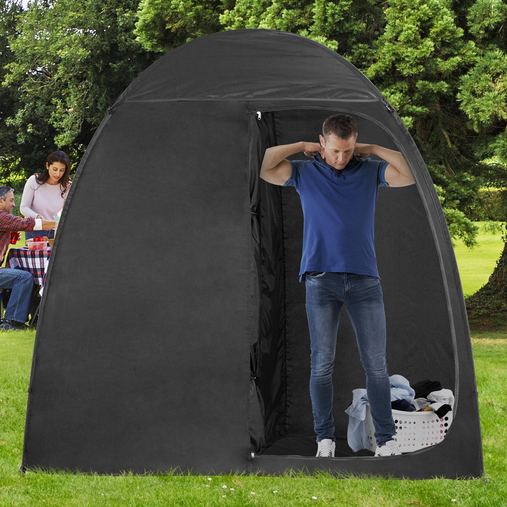 Pop up Shower Tent Changing Room 2 Rooms Outdoor Camping Toilet Portable Privacy Dressing Shelter