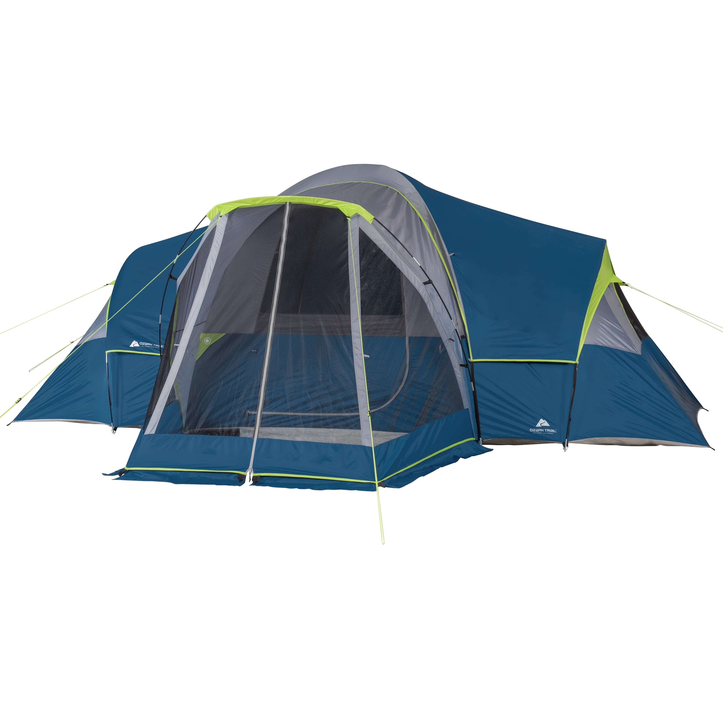 10-Person Dome Tent with Screen Porch – 3-Room Family Camping Tent with Weather Protection