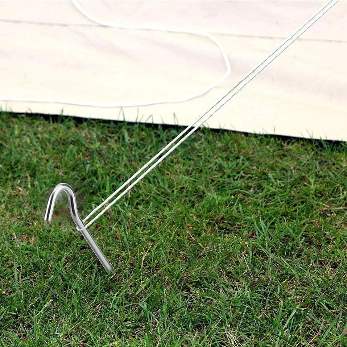 Tent Stakes 9 Inch, Tent Stakes Metal, Heavy Duty Camping Stakes, Metal Stakes Galvanized Rust-Free Yard Stakes, Metal Tent Spikes for Inflatables Outdoor Decorations, 30 Pack