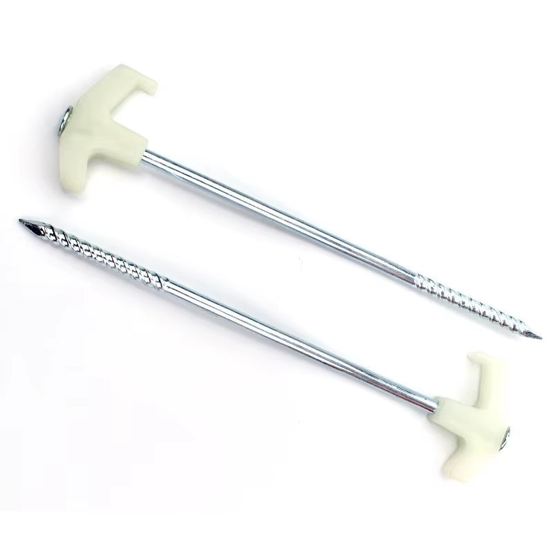 2/4/8/10Pcs Ultralight Camping Tent Pegs 25Cm Florescent Long Screw Thread Tent Stakes Steel Tent Nails Outdoor Tent Accessories