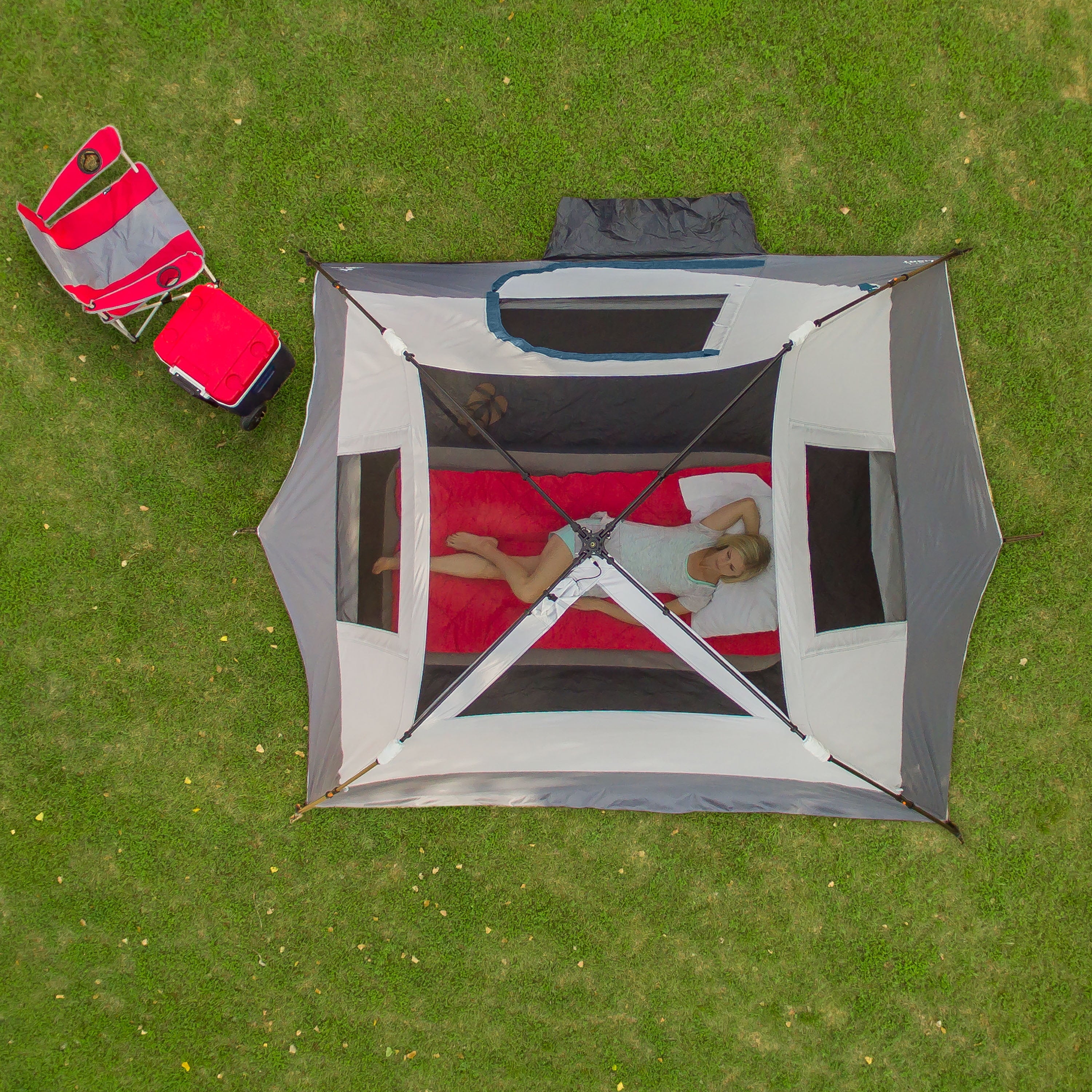10' X 9' 6-Person Instant Cabin Tent with LED Light, 19.38 Lbs