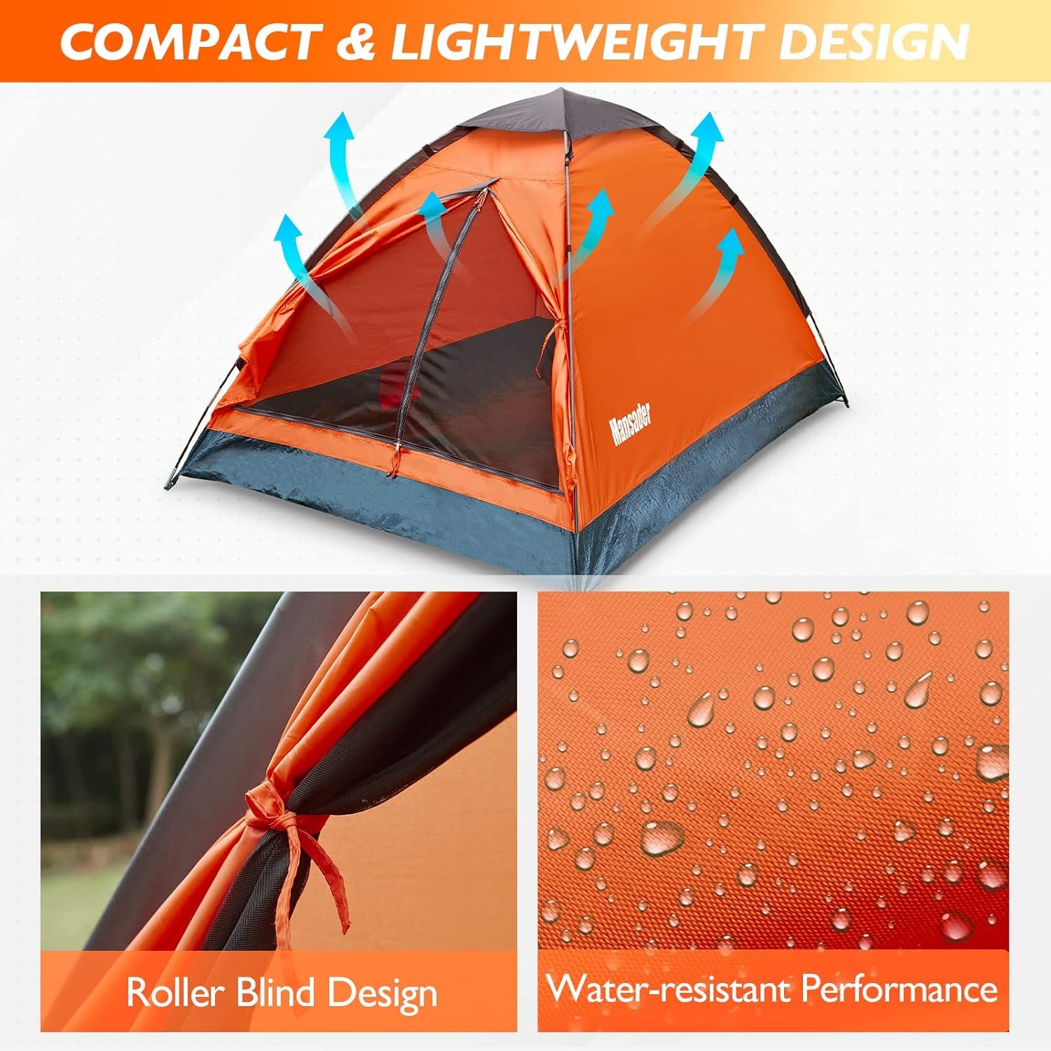 2 Person Camping Dome Tent,Waterproof Lightweight Portable Tents for Outdoor Camping Hiking Travel