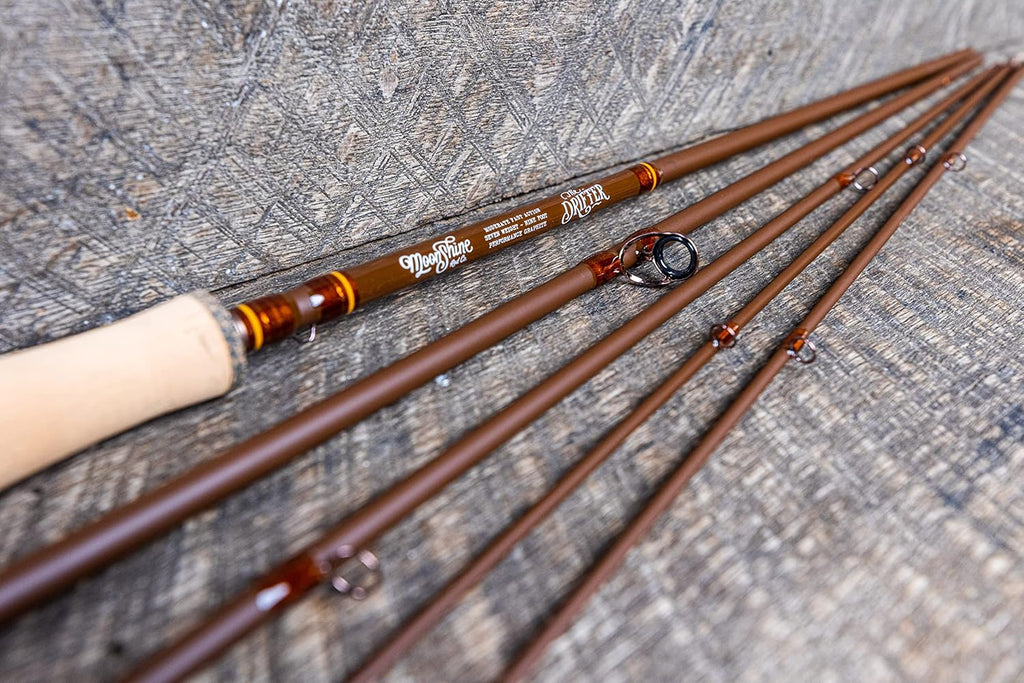 Moonshine Rod Co. Fly Fishing Rod with Carrying Case and Extra Rod Tip Section, Slow-Medium-Fast Action