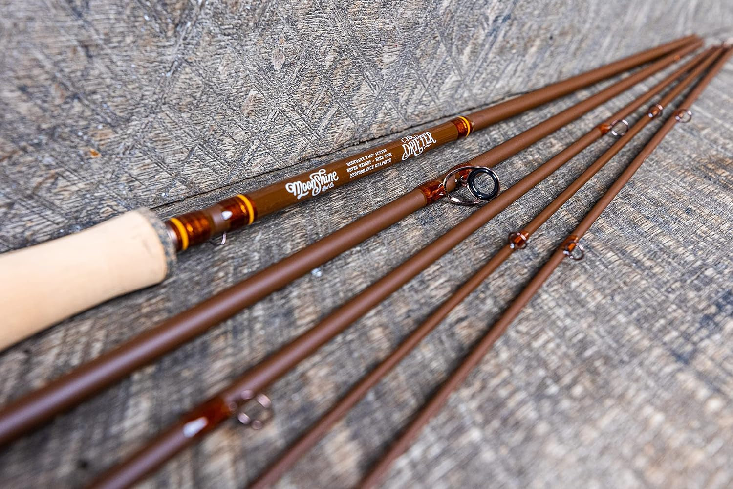 Moonshine Rod Co. Fly Fishing Rod with Carrying Case and Extra Rod Tip Section, Slow-Medium-Fast Action