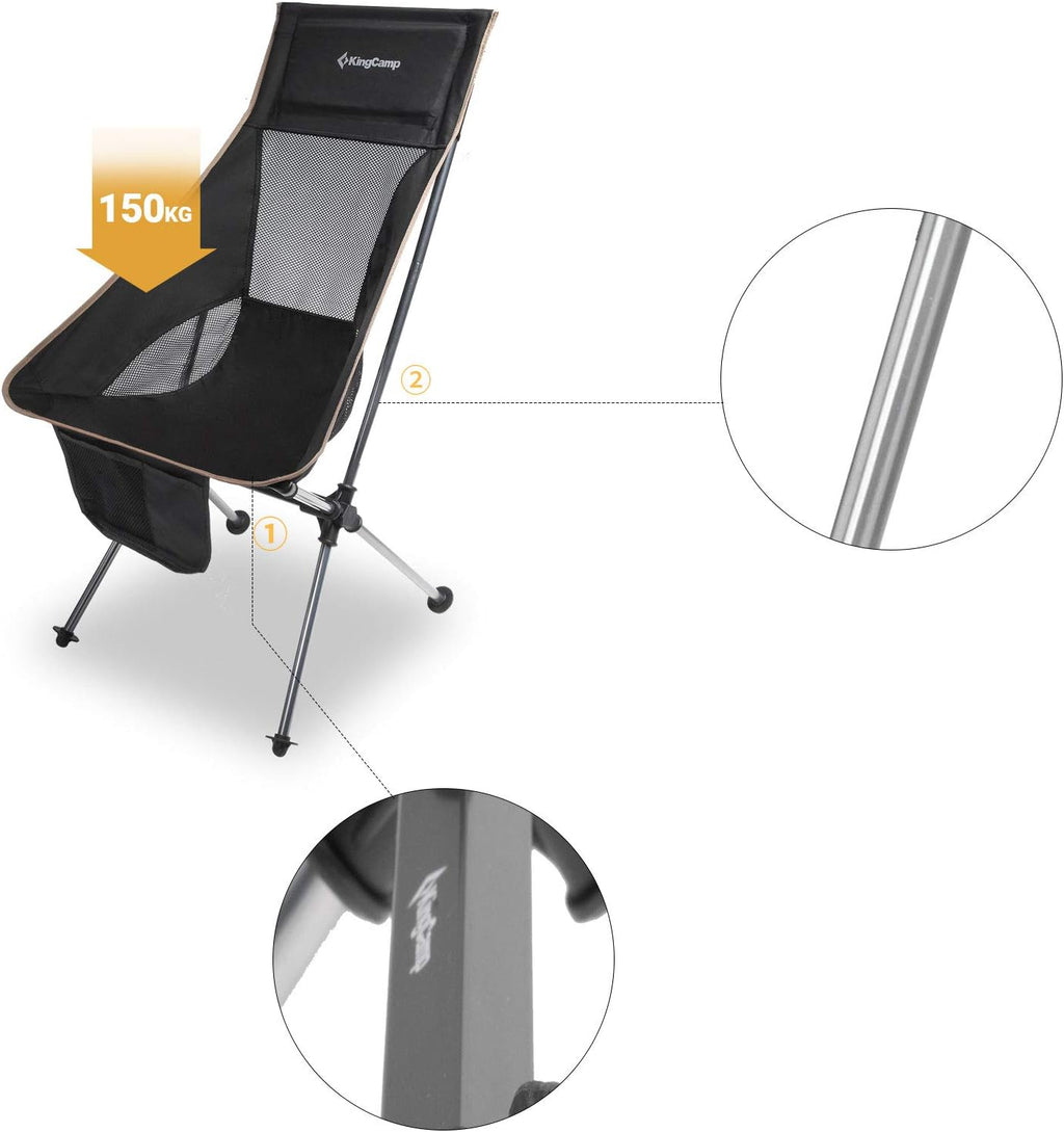Lightweight High Back Camping Chair Compact Folding Ultralight Camping Chair for Lawn Traveling Picnic