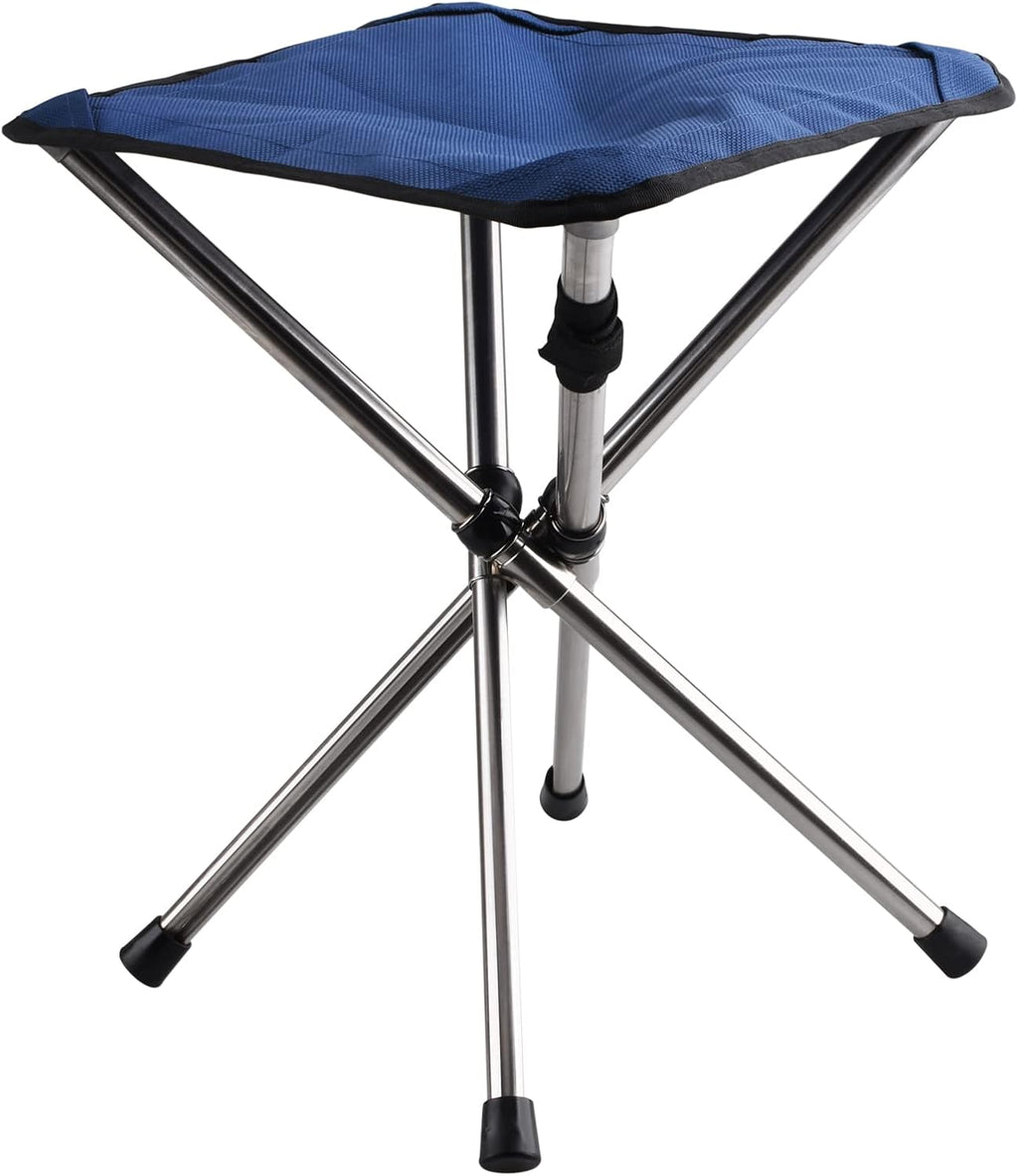 Compact Camping Stool Folding Tripod Chair Lightweight Portable Camp Stool Mini Foldable Chair (Blue - L)