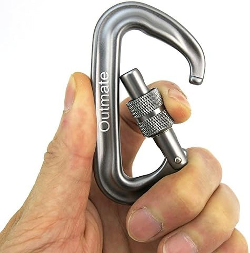 12Kn 3.2"X2" Heavy-Duty Carabiner Clips - Durable, Lightweight Aluminum Alloy Carabiners for Hiking, Camping, Keychains, Dog Leashes, Hammocks & More