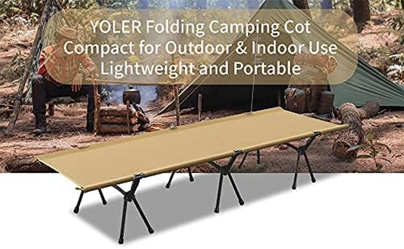 Folding Camping Cot, Portable Ultralight Camping Cot, Comfortable Camping Bed with Carry Bag for Indoor Outdoor Sleeping Travel Beach Hiking Adults