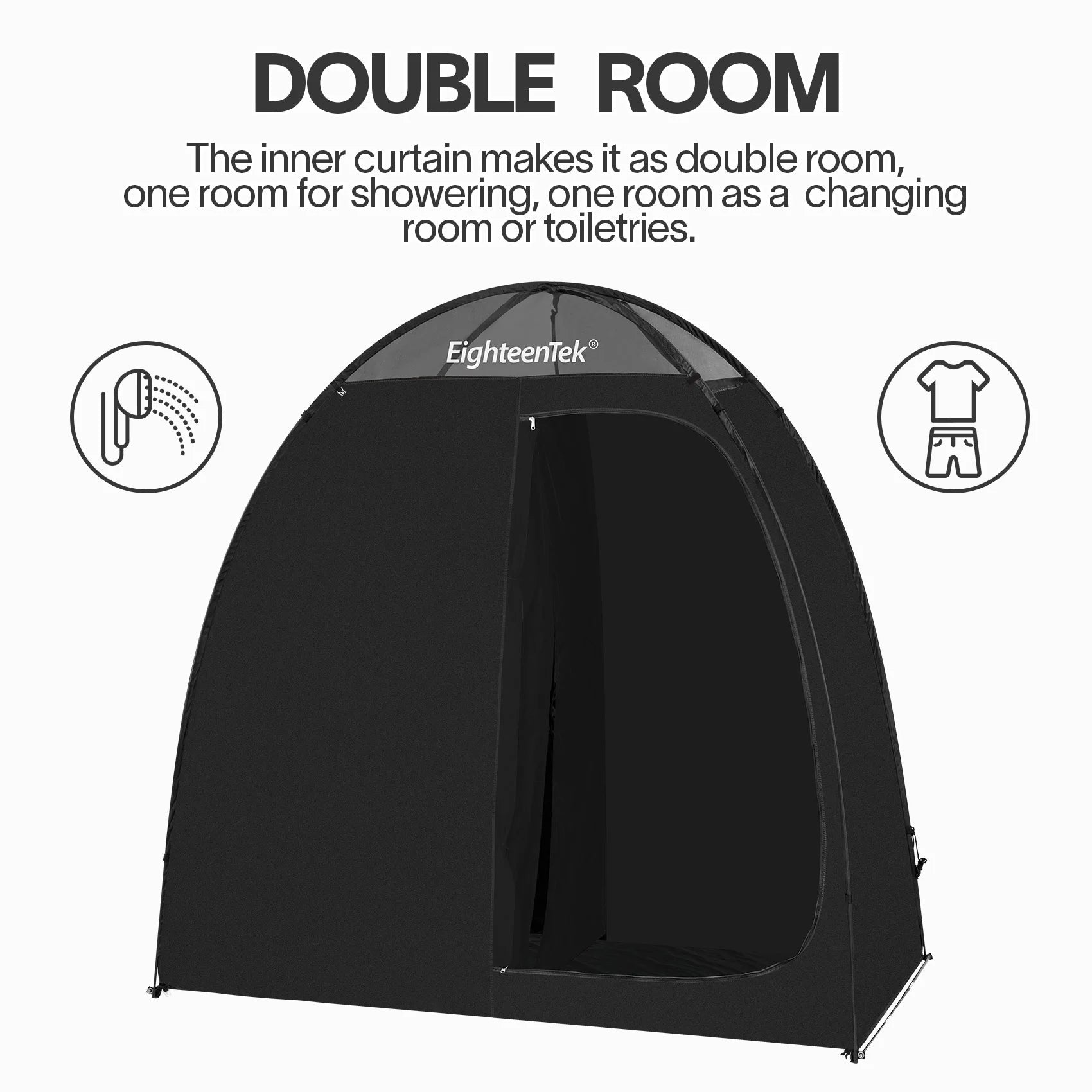 Pop up Shower Tent Changing Room 2 Rooms Outdoor Camping Toilet Portable Privacy Dressing Shelter