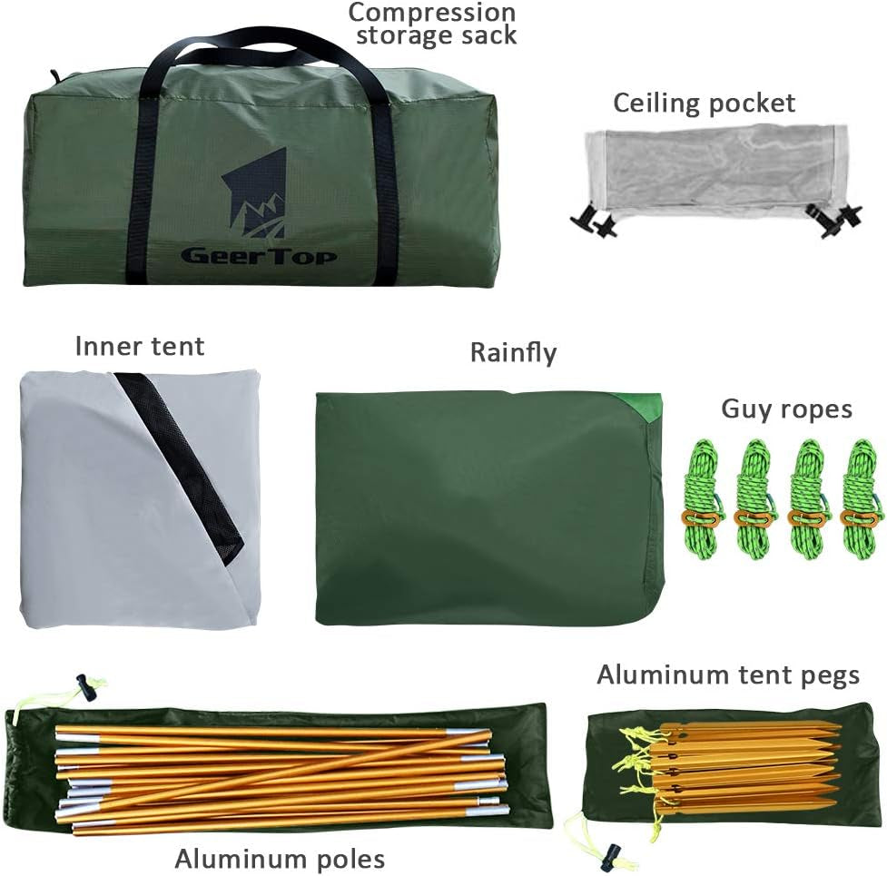 Lightweight Tents for Backpacking Waterproof 3 Person Tent for Camping 4 Season Winter Camp Tent for Outdoor Camp Hiking Hunting Backyard - Portable Easy Setup