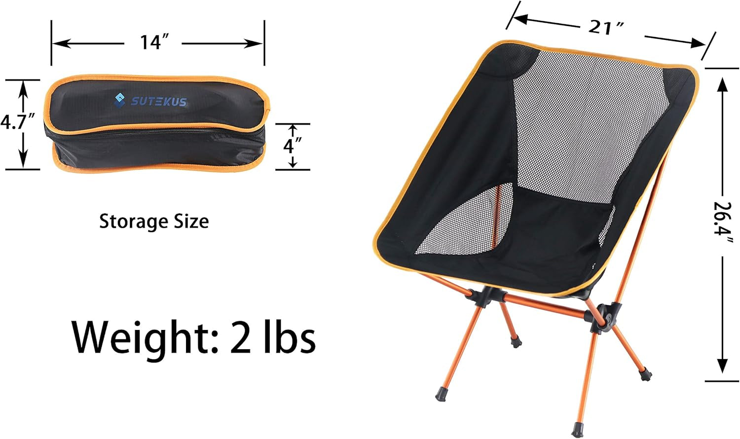 Ultralight Folding Backpacking Camping Chairs Compact Portable Camping Chairs Beach Chairs (Grey)