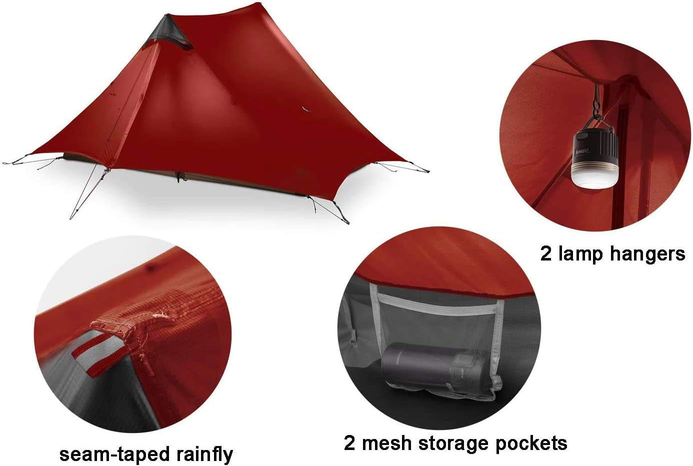 Ultralight Tent 3-Season Backpacking Tent for 2-Person Camping,Lanshan Outdoor Camping Tent Shelter,Perfect for Camping, Trekking, Kayaking, Climbing, Hiking