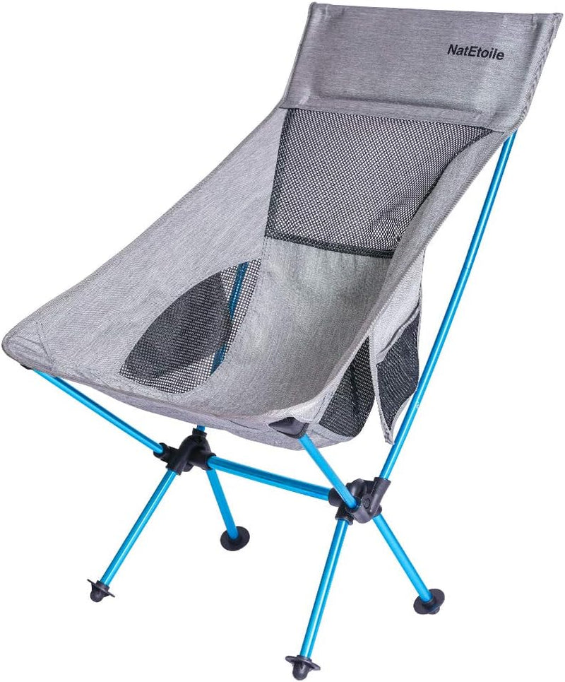 Camping Chair Foldable, Ultralight Portable Outdoor Camp Chair with High Back and Side Pockets, Comapct Portable Chair, Lawn Chair