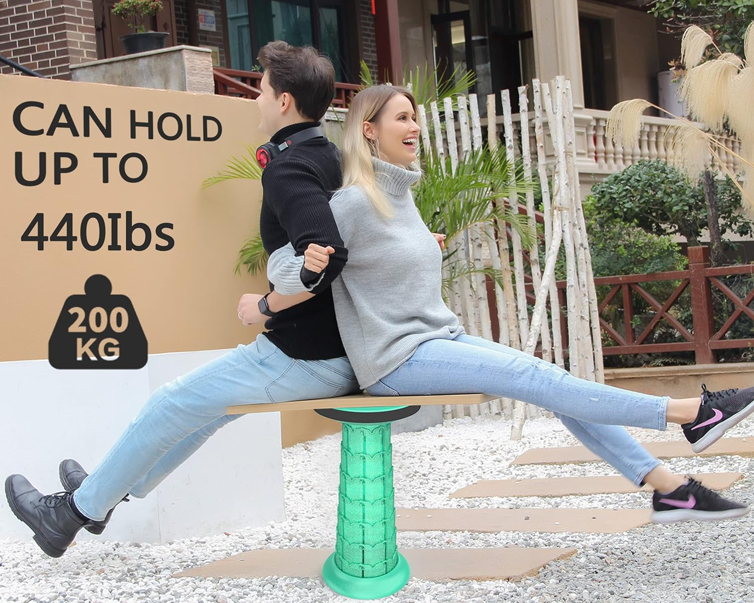 20.4" Portable Collapsible Stool - Telescopic & Retractable with Cushion, Lightweight Folding Stool - Capacity 550 Lbs - Bag Included for Outdoor, Garden, Hiking, BBQ