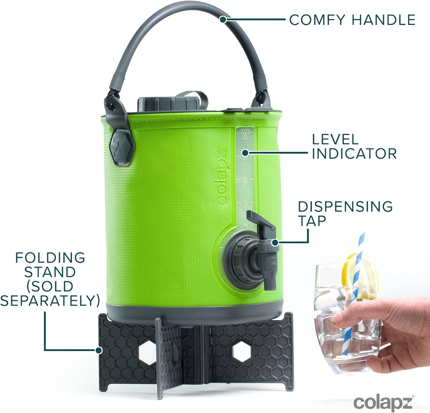 2-In-1 Collapsible Camping Water Container with Spigot - 2 Gallon Portable Bucket & Camping Water Jug with Spout - Sports Water Jug - RV Bucket - Water Jug Dispenser