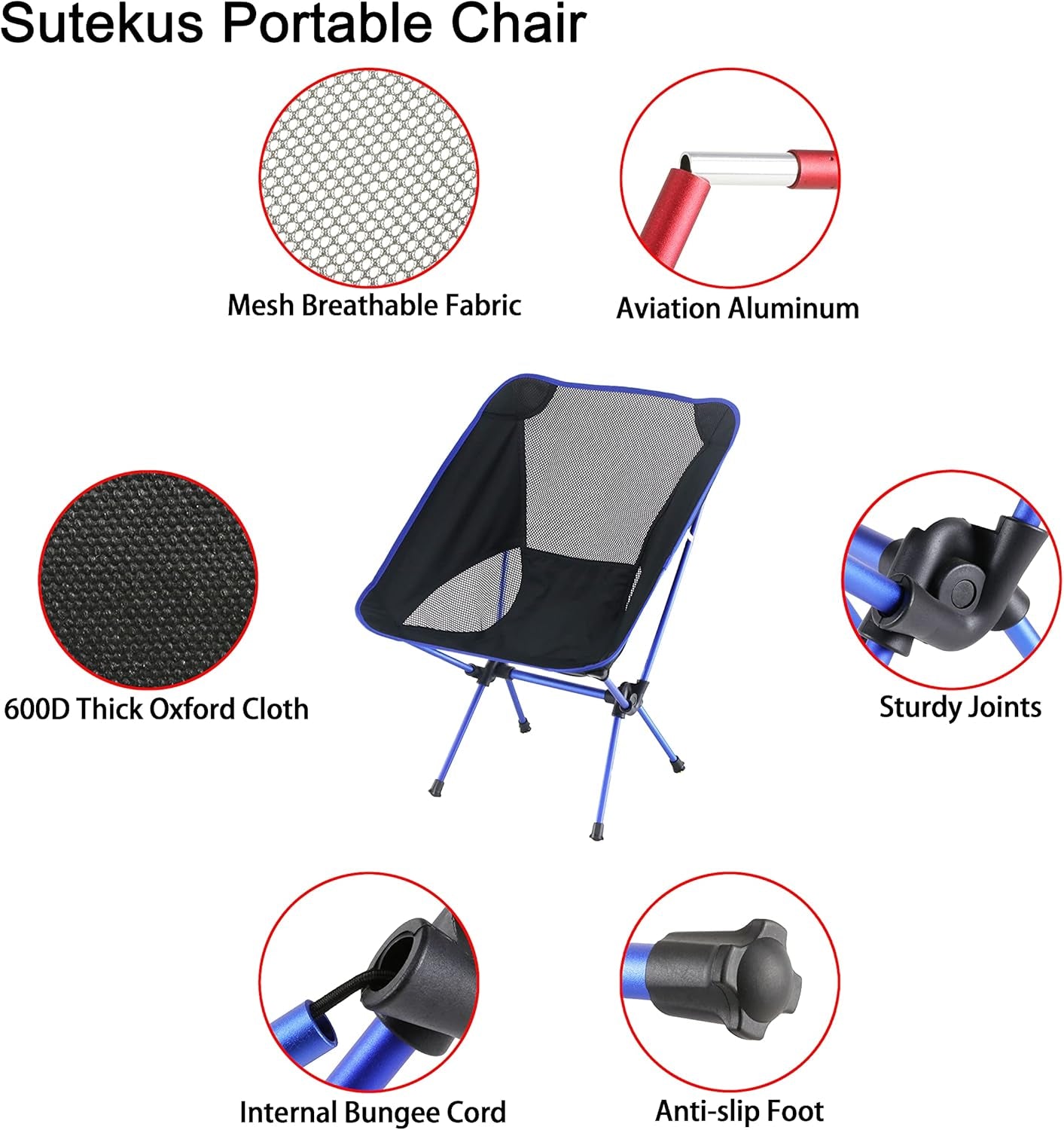 Ultralight Folding Backpacking Camping Chairs Compact Portable Camping Chairs Beach Chairs (Grey)
