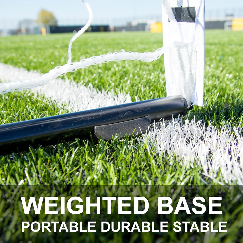 Kickster Elite Portable Soccer Goal | Integrated Weighted Base for Training on Turf, Hard Floors or Grass | Sizes 5X3', 6X4', 12X6', 16X7', & 3X2M [Single Goal]