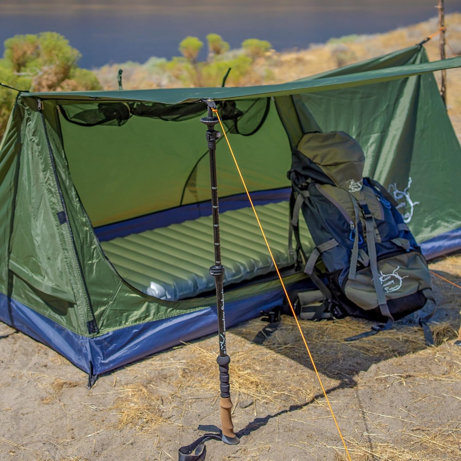 Trekker Tent 1A with Carbon Trekking Poles Trekking Pole Tent Lightweight 1 Person Backpacking Tent for Hiking Waterproof 3-Season Ultralight Tent for Camping Hiking Hunting Bikepacking RCP