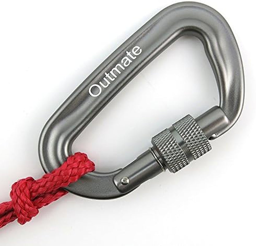 12Kn 3.2"X2" Heavy-Duty Carabiner Clips - Durable, Lightweight Aluminum Alloy Carabiners for Hiking, Camping, Keychains, Dog Leashes, Hammocks & More