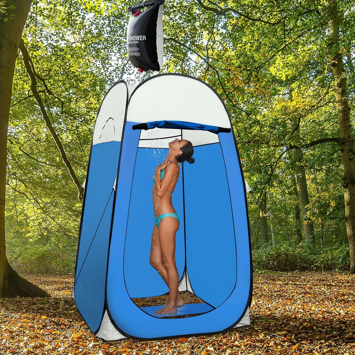 Pop up Shower Tent Dressing Changing Room Privacy Portable Camping Shelters 4' X 4' X 78" H Extra-Large Space