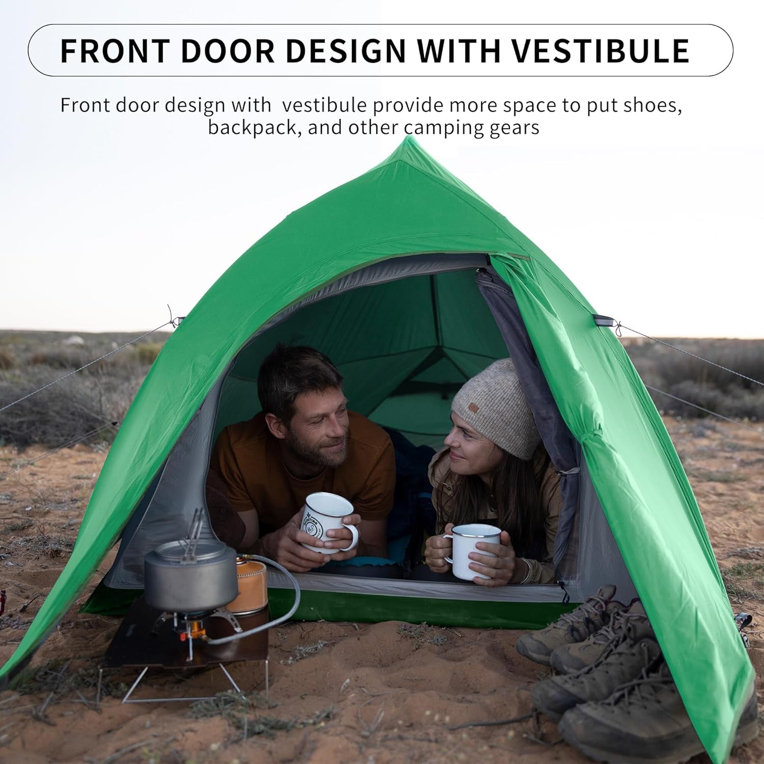 Cloud-Up 2 Person Tent Lightweight Backpacking Tent with Footprint - Free Standing Ultralight Camping Hiking Backpack Tents Two Person Tent