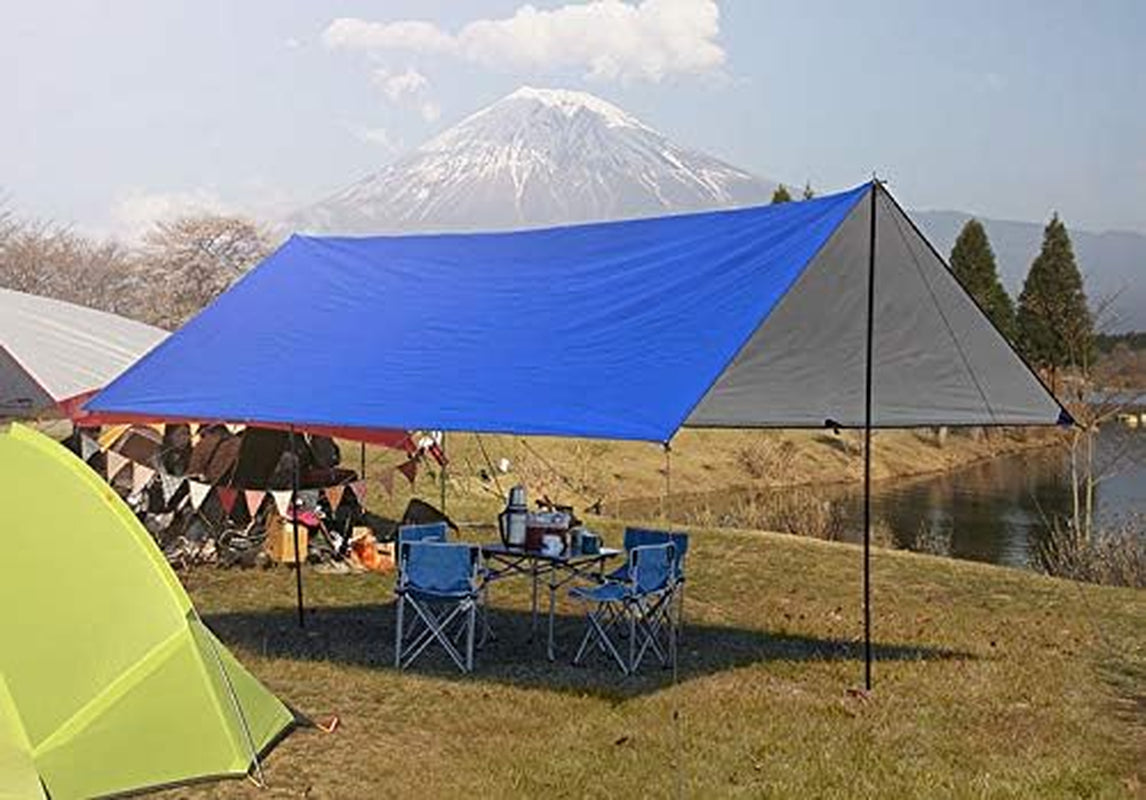 Camping Tarp Rain Fly Tarp Waterproof Tent Tarp Lightweight Ripstop Fabric 12FT Extra Large Tarp (Khaki)