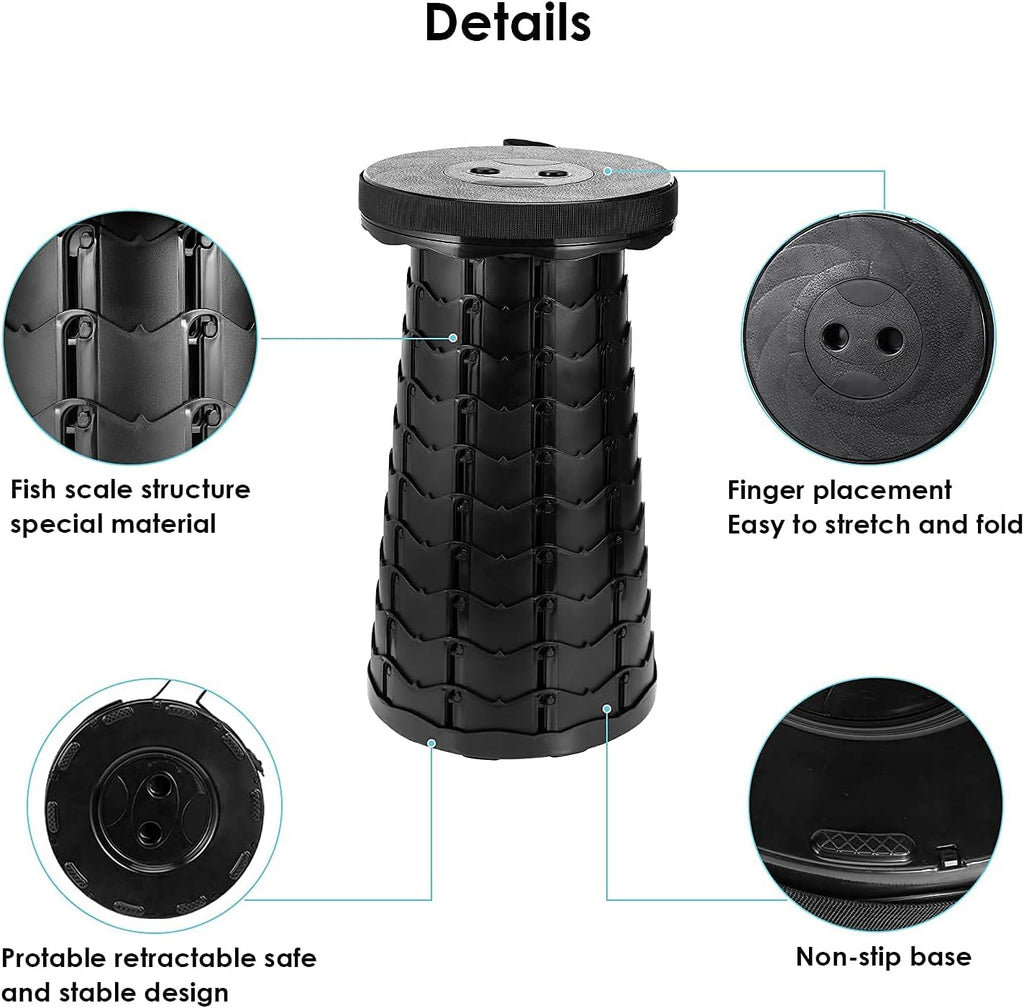 Portable Stool,Collapsible Stool,Telescoping Stool for Camping,Hiking,Queuing