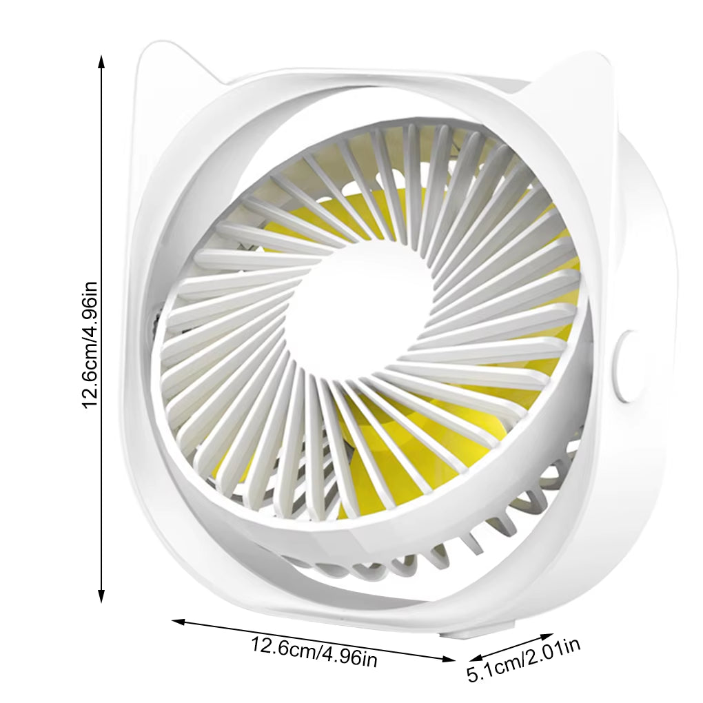 USB Mini Desktop Fan 360 Degrees Angle Adjustable Portable Electric Fan 3 Wind Speed Adjustable Mini Fan Summer Cooling Tools
