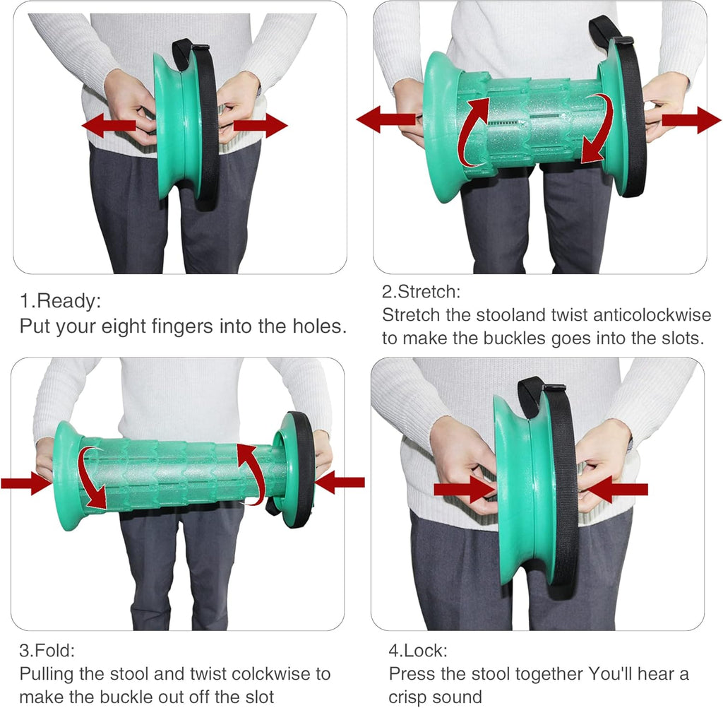 20.4" Portable Collapsible Stool - Telescopic & Retractable with Cushion, Lightweight Folding Stool - Capacity 550 Lbs - Bag Included for Outdoor, Garden, Hiking, BBQ