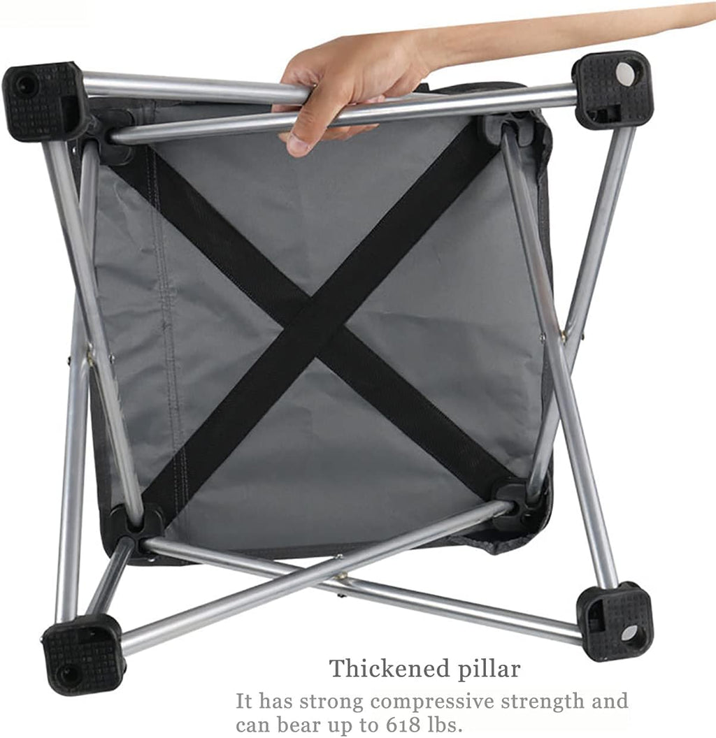 13" Folding Portable Chairs for Camping, Small Ultralight Stool with Organizer Bag, outside Grey Seat Kit for Fishing, Family, Picnic, Beach, Patio, Ice Fishing