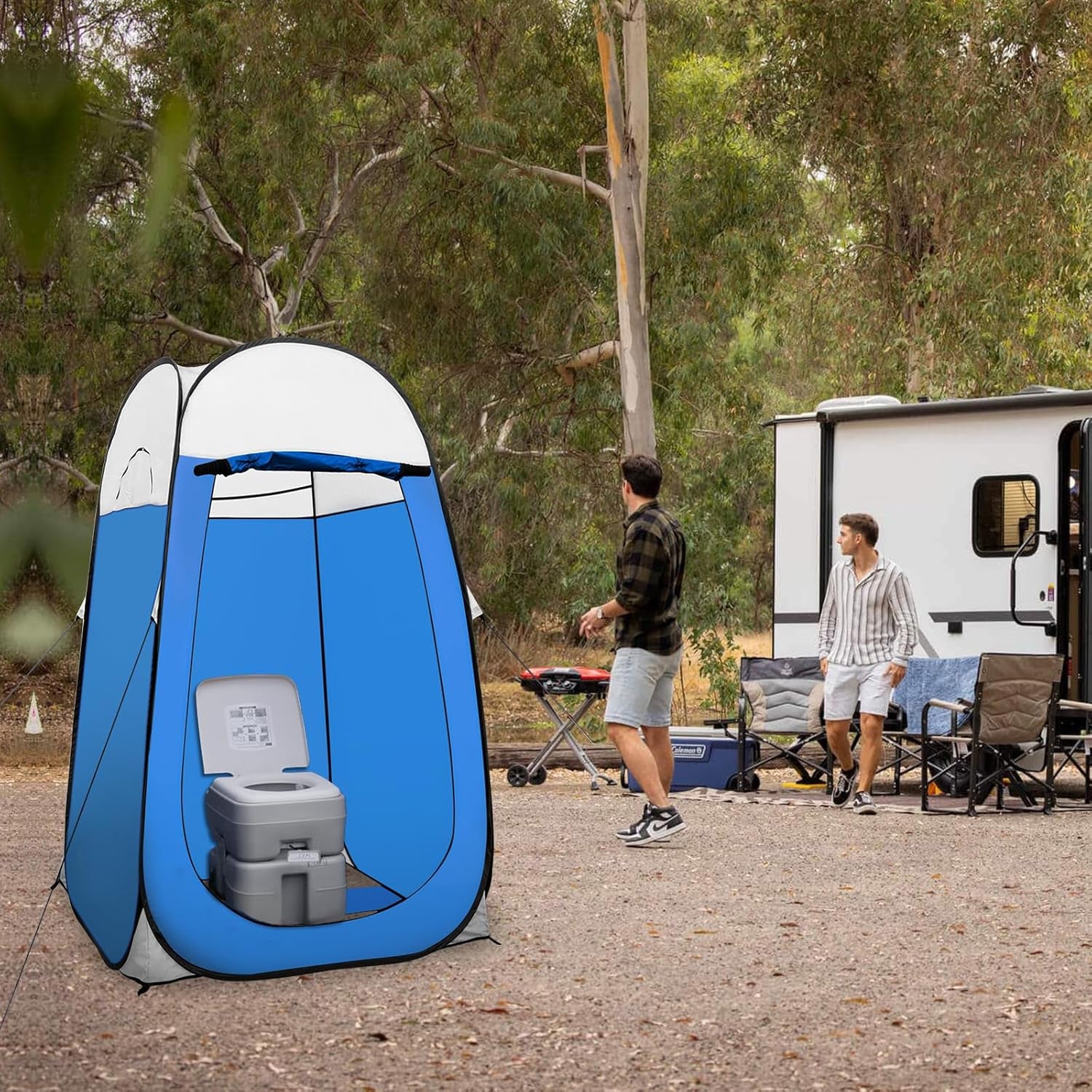 Pop up Shower Tent Dressing Changing Room Privacy Portable Camping Shelters 4' X 4' X 78" H Extra-Large Space